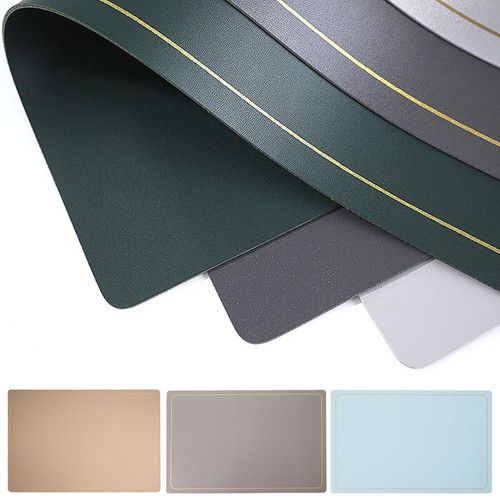 4 Pcs Retro Rectangle Leather Heat Resistance Table Dining Placemat Mat Coaster - Picture 39 of 50