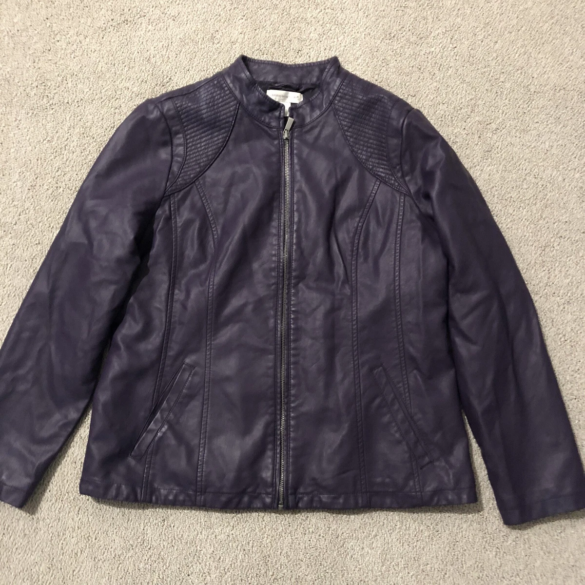 Christopher and banks faux leather jacket sale