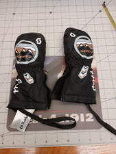 Scott Ski Mittens Kids Small 1-2Y Black Zipper Retainers Warm Excellent Pre Own