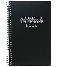 Spiral Address and Telephone Logbook with A-Z Alphabetical Tabs Organizer