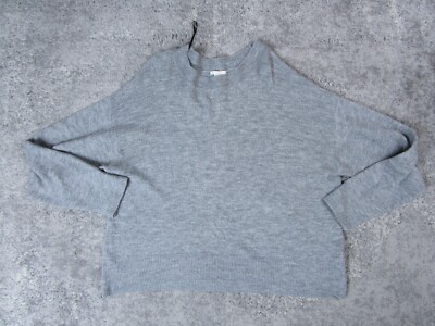 H&M Pullover Sweater Womens Medium Basic Gray Long Sleeve Knitted Round Neck