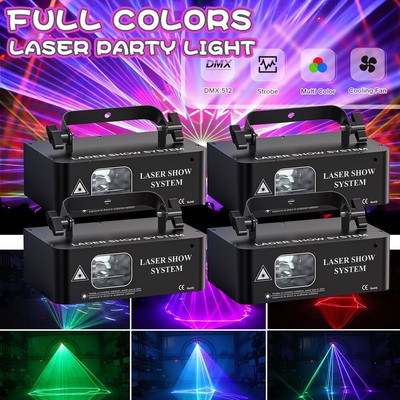 RGB Laser Projektor Strobe LED Bühnenlicht DMX Lichteffekt Party Scheinwerfer