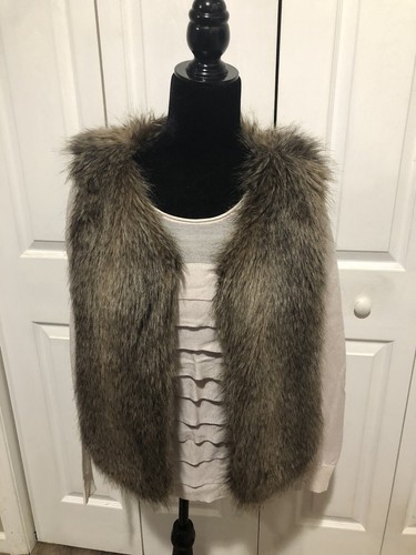 Faux Fur Vest Brown 