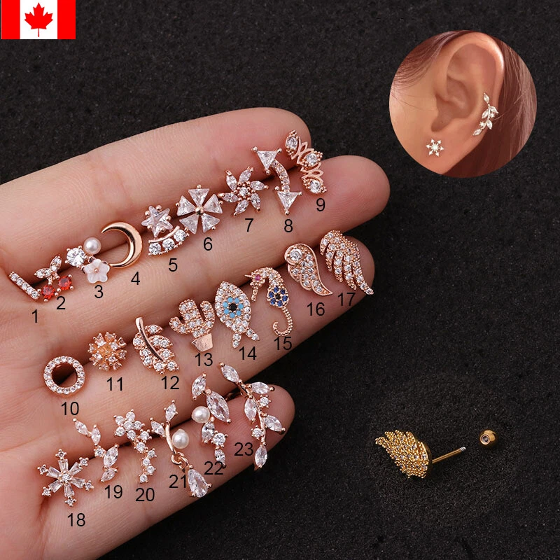 Screw on shop cartilage earrings