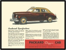 1946 Packard Clipper Automobile New Metal Sign:  Taxi Cab Model Pictured
