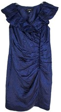 R&M Richards Women's 6 Shiny Navy Sleeveless Fitted Club Prom Evening Dress