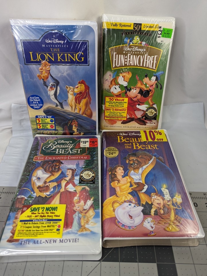 Disney VHS Movie Lot Beauty Beast Bambi Lion King Peter Pan Pocahontas