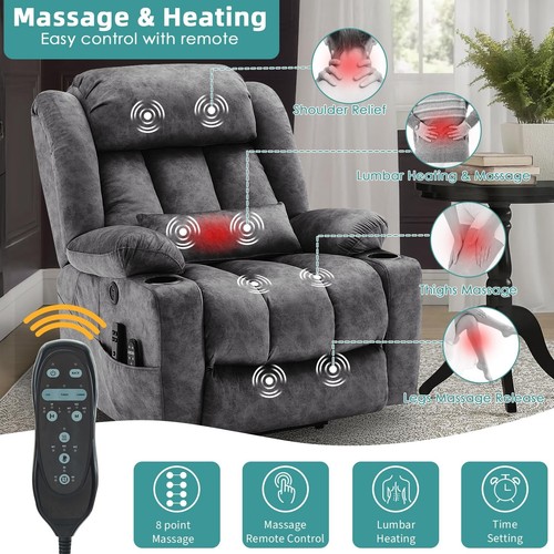 Lay Flat Dual Motor Power Lift Recliner for Elderly Big Tall w/Extended Footrest - Picture 35 of 36