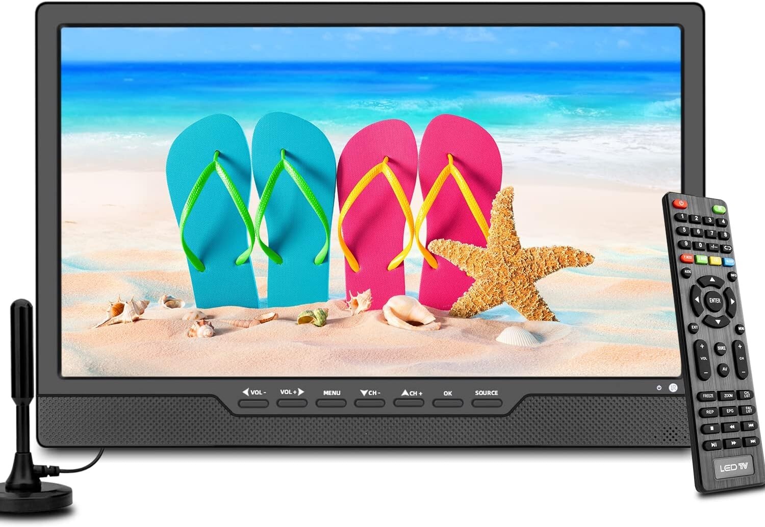 TV digitale portatile DVB-T2, 14,0 pollici LED, batteria ricaricabile, Mini...