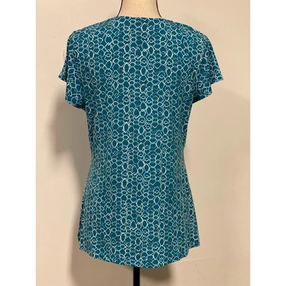 Nine & Co by Nine West 短袖衬衫蓝色 L 码 — 第 4/4 张图片