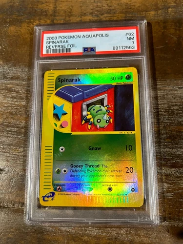 POKEMON 2003 Aquapolis SPINARAK Reverse Foil #62 PSA 7 Near Mint RARE
