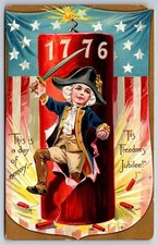 Patriótico ~ 1776 Niño Colonial Salta Galleta de Fuego ~ Libertad ~ TUCK Día de la Independencia