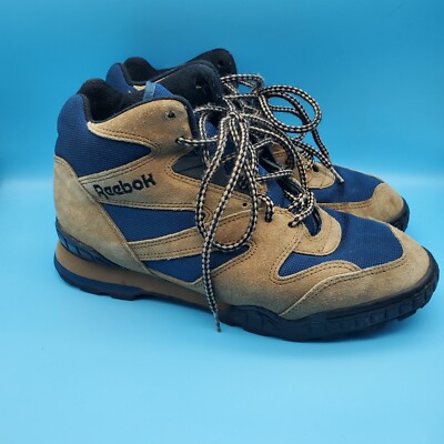 Vintage Reebok Haxalite Hiking Camping Boots Leather Nylon Brown Womens Size 9