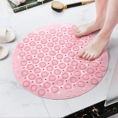 Round Bath Mat PVC Shower Mats New Foot Massage Pad - Picture 10 of 11