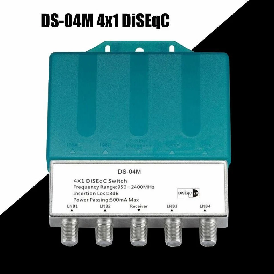DS-04M 4x1 DiSEqC 4 in 1 with Rain Cover Switch Satellite LNBF Dish Multiswitch - Image 3 of 4