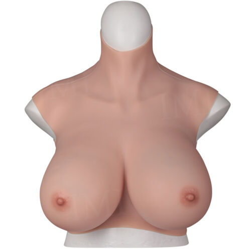 IMI 9th Flocking Silicone Breast Form Boobs B-K Cup Breastplate for Crossdresser - Picture 2 of 16