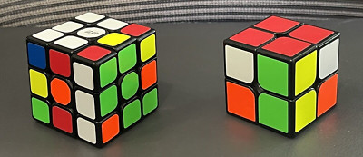 Rubiks Cube 2x2 3x3 Puzzle Toy 3D Brain Teaser Puzzle Lot of 2 Kids Teen Adult