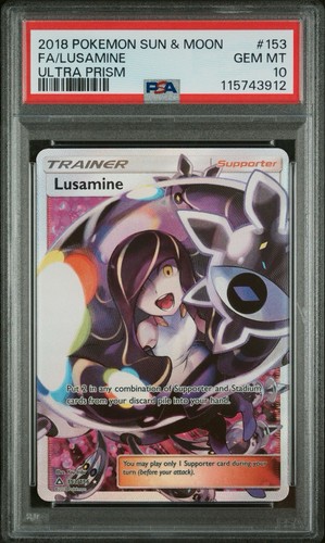 2018 Pokemon Sonne & Mond Ultra Prisma #153 Full Art / Lusamine PSA 10