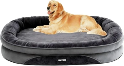 Orthopädisches Hundebett mit Nackenrolle Kissen, rutschfeste Unterseite, Abne... - Bild 1 von 4