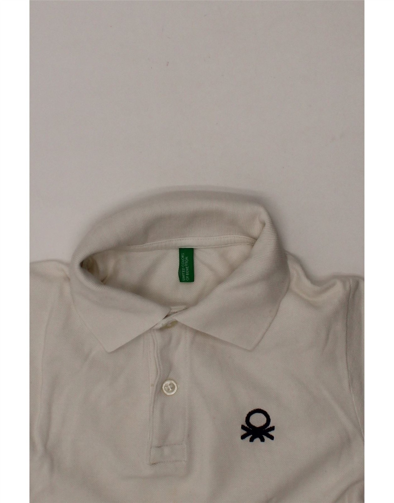BENETTON Boys Polo Shirt 9-10 Years White AA10 image 4