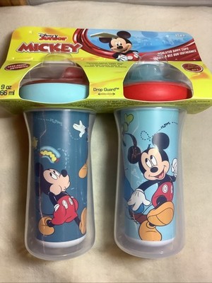 The First Years Disney Mickey Mouse Insulated Sippy Cup 9 Oz, 2 pcs~ NWT