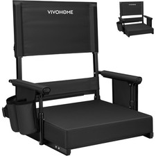 Adjustable High Back Stadium Seat Portable Bleacher Chair  Back Support Cushion