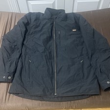 BERNE MENS COAT QUILT LINED DUCK CANVAS BOMER JACKET - L