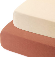 GRSSDER Soft Muslin Crib Sheet 2 Pack, 100 Cotton Crib Sheets for Boys and Girl
