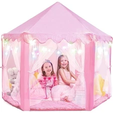 Princess Tent - 55 x 53 in, Toddler - Starry LED Lights Kids Tent - Cozy Indo...