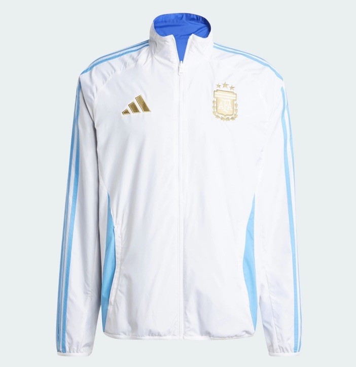 Adidas Reversible Anthem Jacket Argentina IW0219 White Lucid Blue