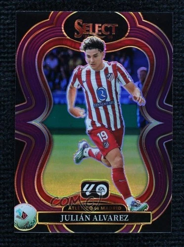 2025-26 Panini Select La Liga Mezzanine Purple Prizm 124/125 Julian Alvarez #125