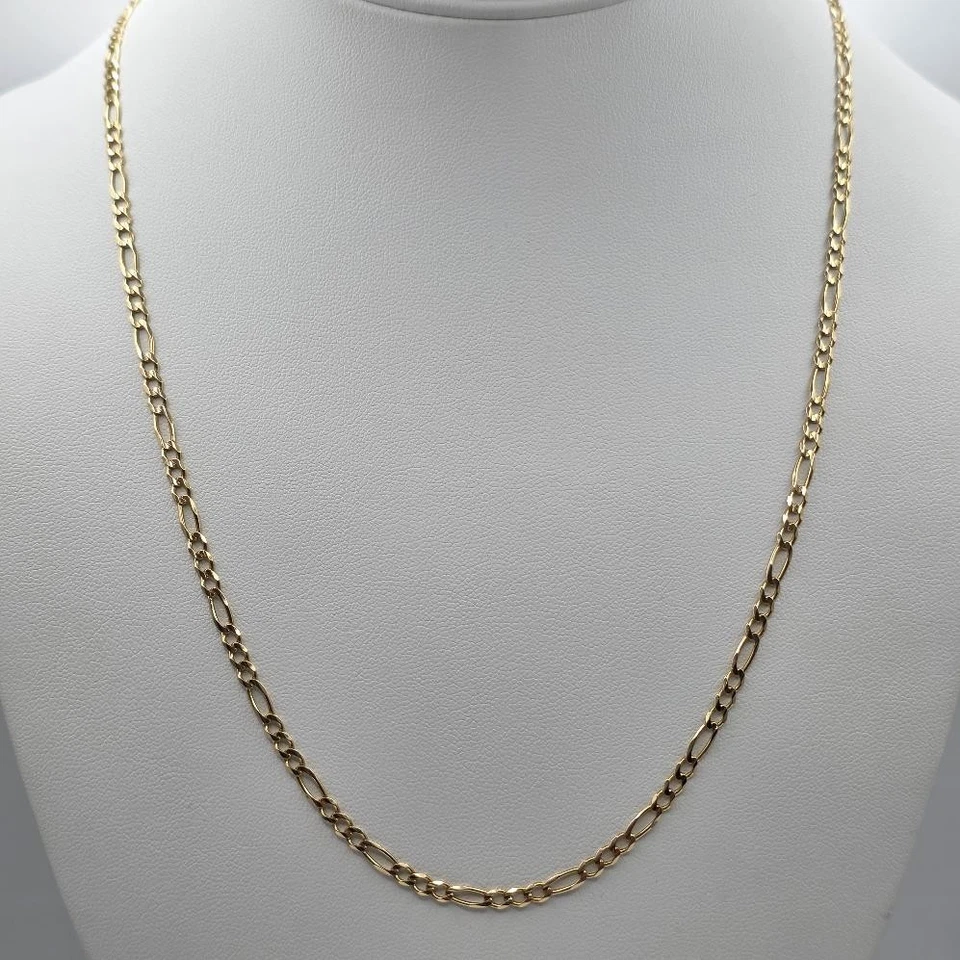 21.5" Long 14K Yellow Gold 3mm Thick Figaro Link Chain Necklace MADE IN ITALY - Image 1 of 4