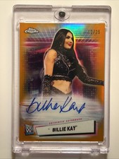 Billie Kay 2021 Topps Chrome WWE Orange  Refractor Auto # 12/25 W/ Mag