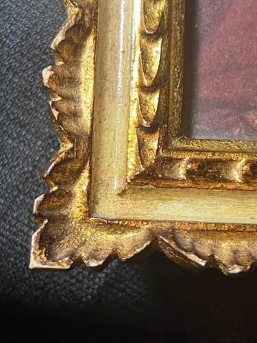 Vintage Italian Ornate Carved Wood Picture Frame Religious Print Art Angel Italy - Picture 9 of 13