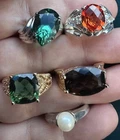 Vintage 1980s Sterling Silver Rings Mixed Stones Lot Of 5 Some Vermeil 6.5-7