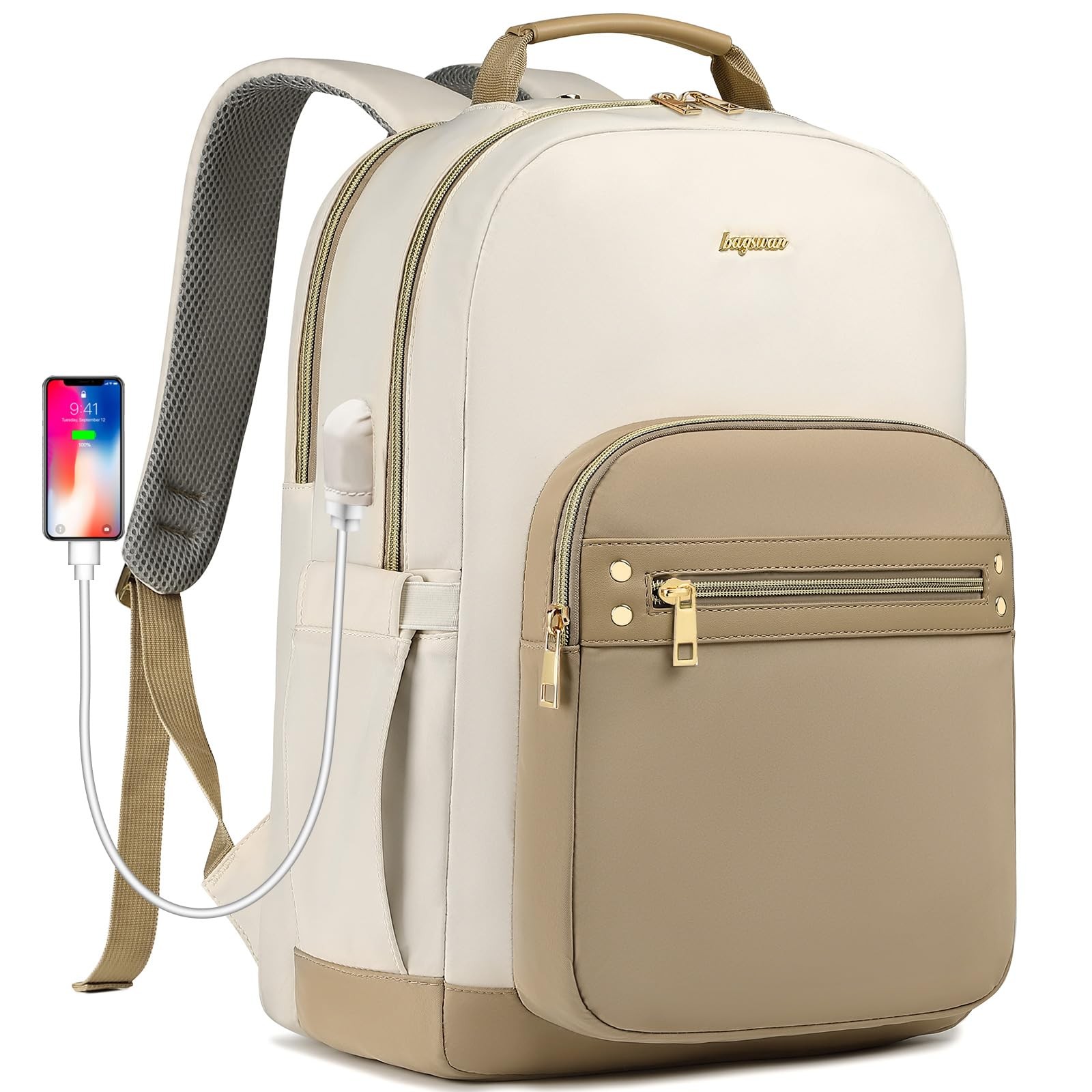Stylish 17.3 Inch Laptop Backpack for Women with USB Charging Port - School Bookbag-image