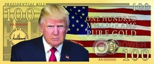 PRESIDENTIAL BILL Trump Gold Folie USA 2025