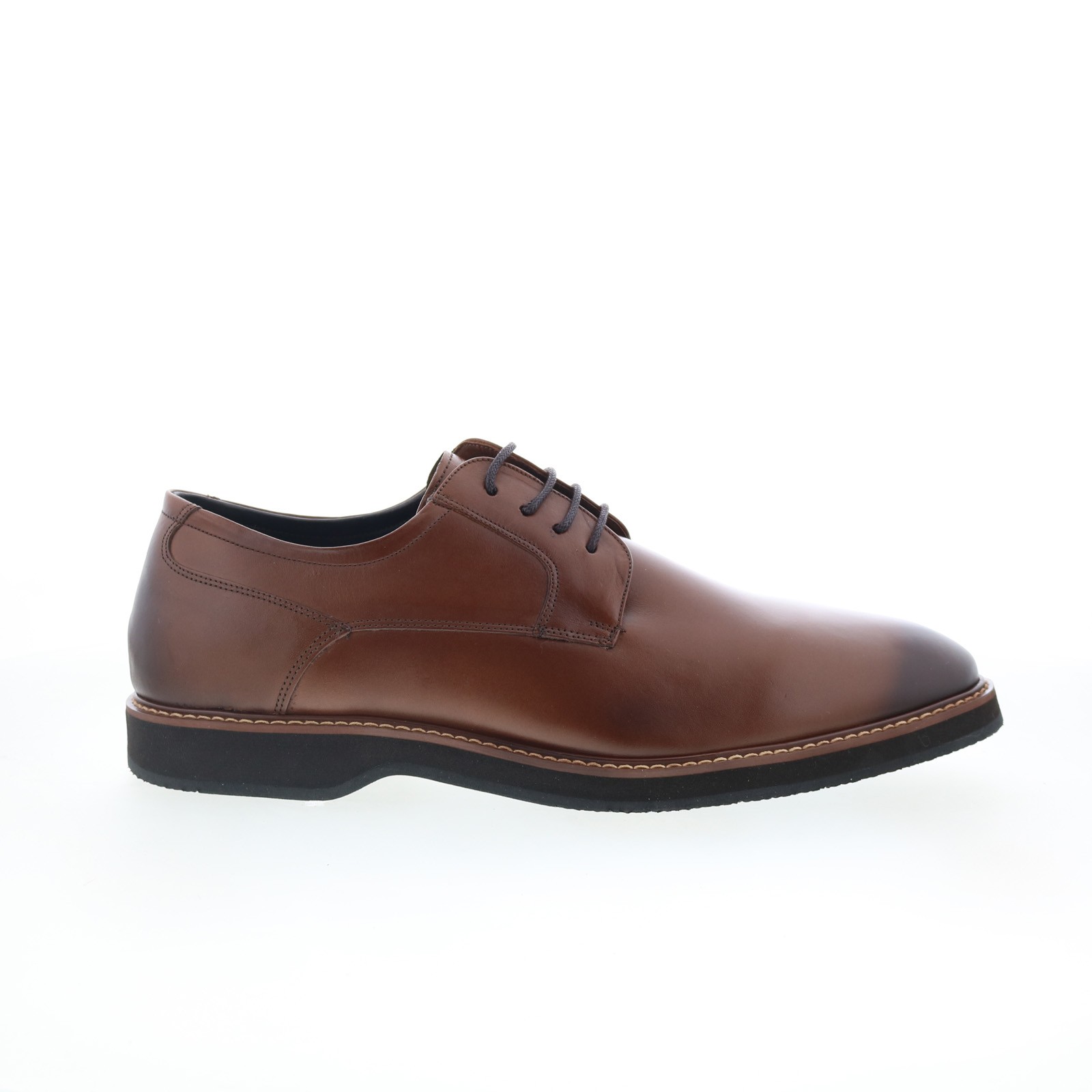 Studio Belvedere Dalton Mens Brown Leather Oxfords - Lace Ups Plain Toe Shoes 12