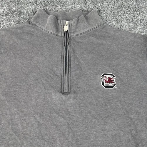 Peter Millar South Carolina Gamecocks Quarter Zip Pullover Gray Medium Cotton