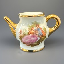 VTG Limoges Mini Porcelain Teapot Hand Painted France Child Doll NO LID