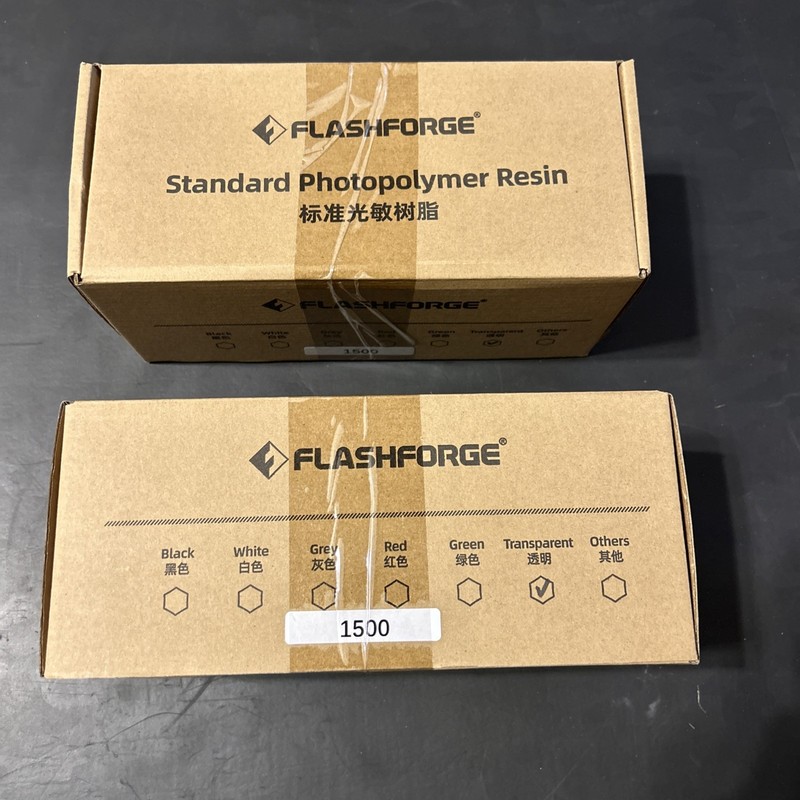2 Flashforge Standard Photopolymer Resin Transparent 3D Printer Material LowOdor