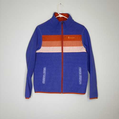 Chaqueta polar Cotopaxi Teca para mujer M bloques de color cremallera completa púrpura naranja exterior