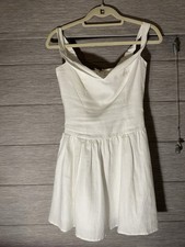 Reformation 100% White Linen Mini Dress   Zip Back Sz 2 Sleeveless