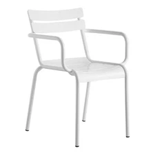 Lancaster Table & Seating White Powder Coated Aluminum Outdoor Arm Chair - 4ct