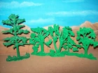 Three  riginal vintage Marx playset accessories, trees