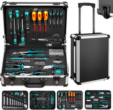 Set Di Attrezzi Da 128 Pezzi, Con Funzione Trolley, Cassetta Degli Attrezzi, Cas