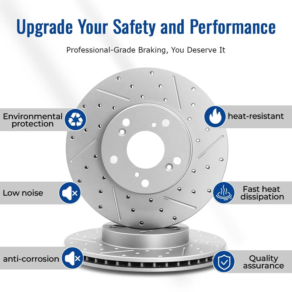 Rotores de freno perforados delanteros 12,91" y 12,13 12,13 traseros para Volvo XC90 2003-2014 Foto 4 de 4