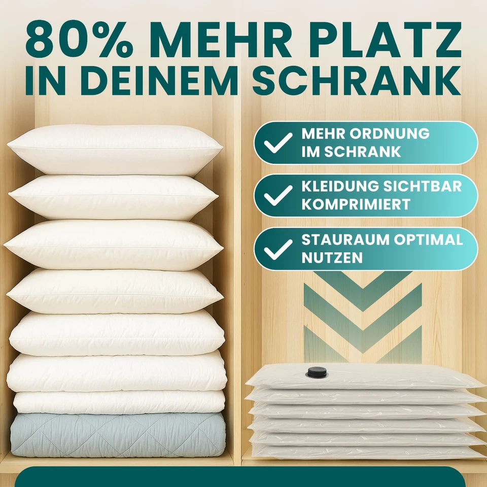 myHodo Vakuumbeutel für Kleidung & Bettwäsche • Platzsparende XL Vakuumierbeutel - Bild 2 von 4