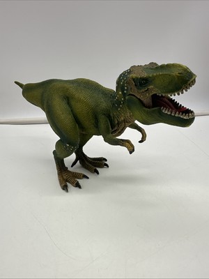 2011 Schleich Green Tyrannosaurus Rex Dinosaur T-Rex Figure 11'' Movable Jaw
