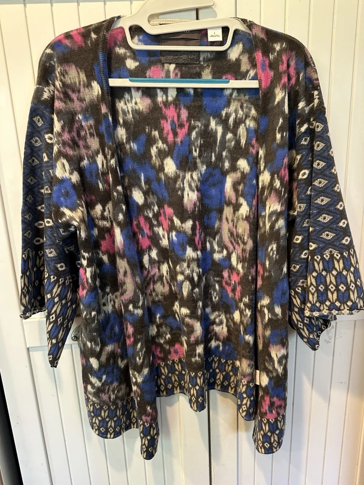 Cárdigan Suéter 100% Lana Tejido Top Anthropologie GUINEVERE Geofleur Kimono Talla S Foto 2 de 4